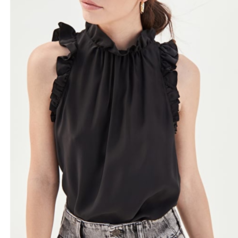 Frame Sleeveless Flounce Top